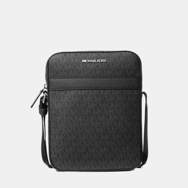 Michael Kors Outlet Cooper Signature Logo Flight Bag - BLACK