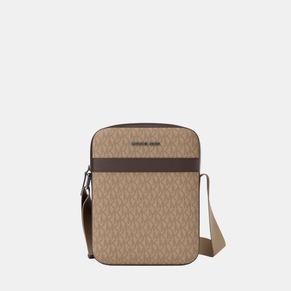 Michael Kors Outlet Cooper Signature Logo Flight Bag - CAMEL