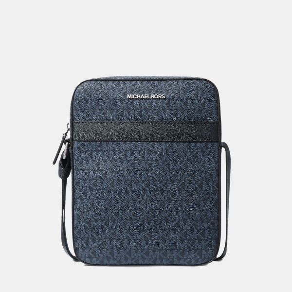 Michael Kors Outlet Cooper Signature Logo Flight Bag - ADMRL/PLBLUE