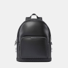 Michael Kors Outlet Cooper Medium Pebbled Leather and Signature Logo Commuter Backpack - BLACK
