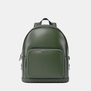 Michael Kors Outlet Cooper Medium Pebbled Leather and Signature Logo Commuter Backpack - MOSS