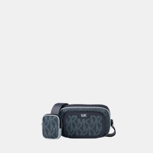 Michael Kors Outlet Cooper Small Signature Logo Camera Crossbody Bag With Pouch - ADMIRL MULTI