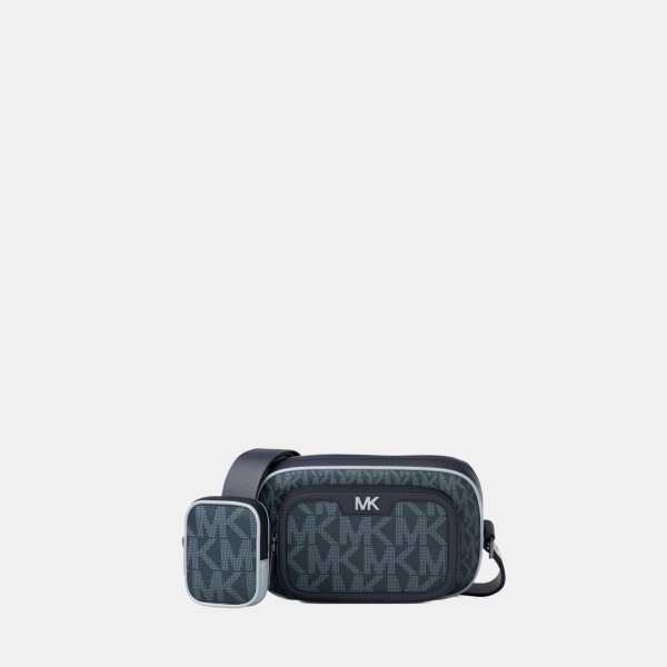 Michael Kors Outlet Cooper Small Signature Logo Camera Crossbody Bag With Pouch - ADMIRL MULTI