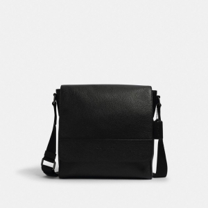 Coach Houston Map Bag In Signature Canvas - Gunmetal/Black