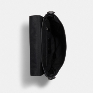 Coach Houston Map Bag In Signature Canvas - Gunmetal/Black - Image 4