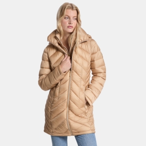 Packable Quilted Nylon Puffer Coat - KHAKI