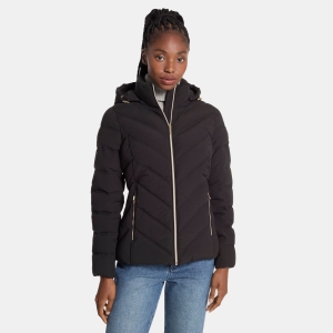 Packable Quilted Puffer Jacket - BLACK