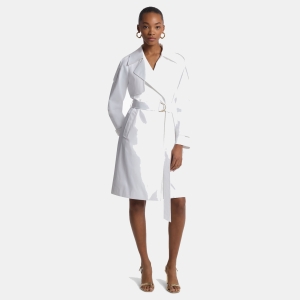 Belted Trench Coat - WHITE