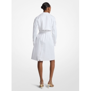 Belted Trench Coat - WHITE - Image 3