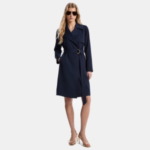Belted Trench Coat - MIDNIGHT BLUE