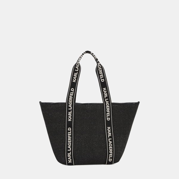 Karl Lagerfeld Logo woven beach tote bag