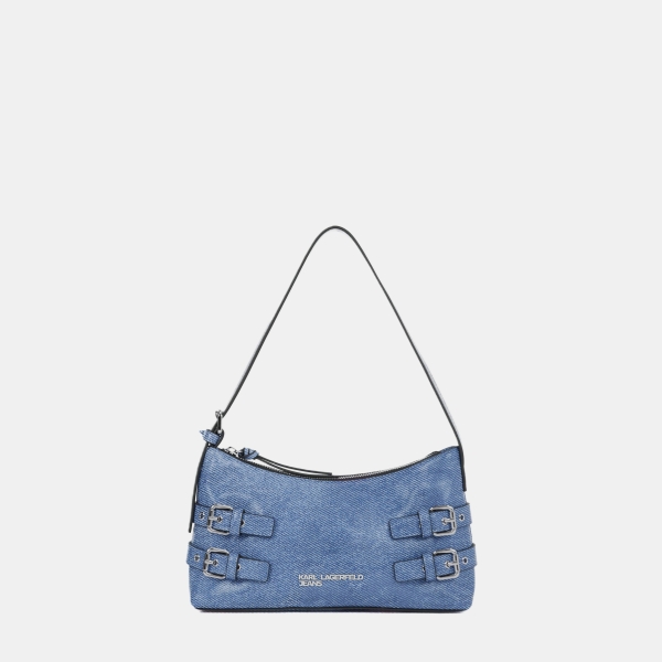 KL Jeans Denim buckle shoulder bag