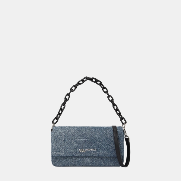 KL Jeans Denim chain top handle bag