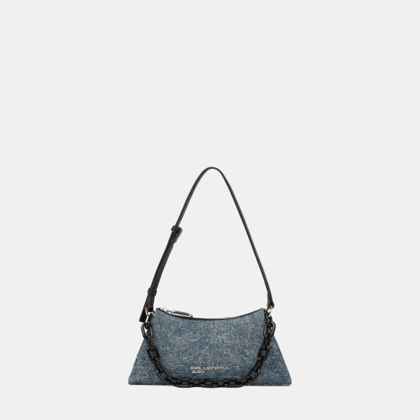 KL Jeans Denim chain shoulder bag