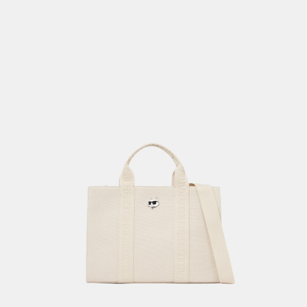 Karl Lagerfeld Ikon Choupette pin square tote bag