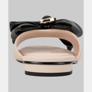 KARL LAGERFELD PARIS CIARAN SANDAL WITH BOW - New Nude/Black - Image 4