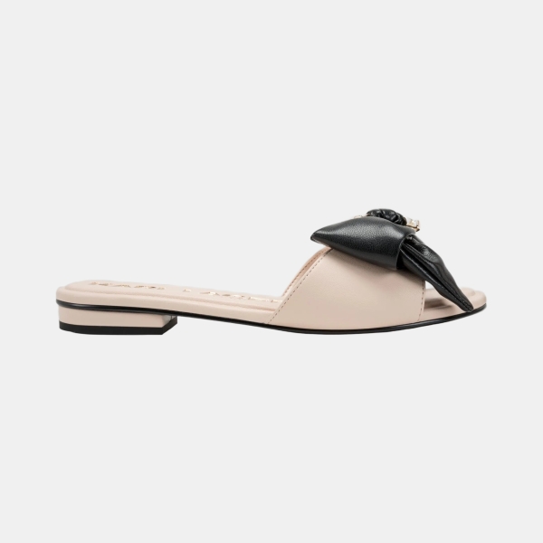 KARL LAGERFELD PARIS CIARAN SANDAL WITH BOW - New Nude/Black