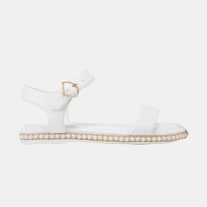 KARL LAGERFELD PARIS CRESSON ANKLE STRAP SANDAL - White