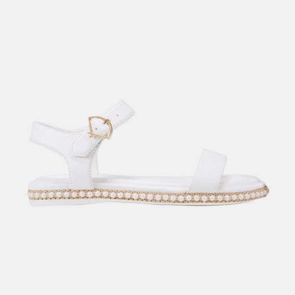 KARL LAGERFELD PARIS CRESSON ANKLE STRAP SANDAL - White