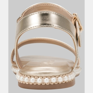 KARL LAGERFELD PARIS CRESSON ANKLE STRAP SANDAL - Gold - Image 4