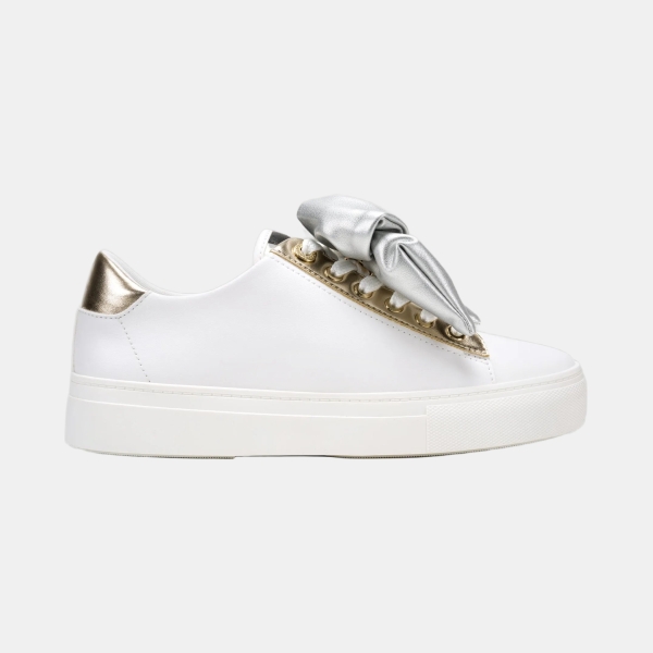 KARL LAGERFELD PARIS CLAUDETTE SNEAKER WITH BOW - White