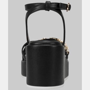 KARL LAGERFELD PARIS CLEMONS ANKLE STRAP WEDGE SANDAL - Black - Image 4