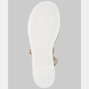 KARL LAGERFELD PARIS CLEMONS ANKLE STRAP WEDGE SANDAL - White Gold - Image 6