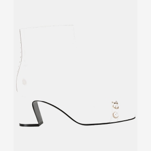 KARL LAGERFELD PARIS DALYN HEELED BOOTIE WITH PEARLS