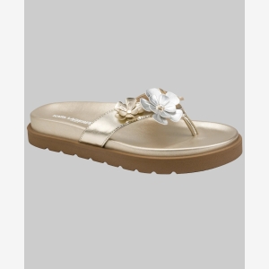 KARL LAGERFELD PARIS HAYZE FLEUR FLIP FLOP - White Gold - Image 3
