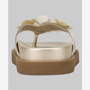 KARL LAGERFELD PARIS HAYZE FLEUR FLIP FLOP - White Gold - Image 4