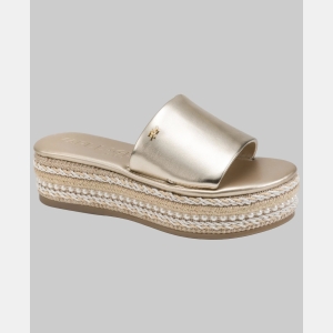 KARL LAGERFELD PARIS KESWICK PLATFORM SANDAL - White Gold - Image 3