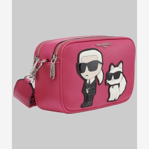KARL LAGERFELD PARIS MAYBELLE CAMERA CROSSBODY - Fuchsia - Image 3