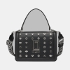 KARL LAGERFELD PARIS SIMONE LEATHER FLAP SATCHEL WITH PINS