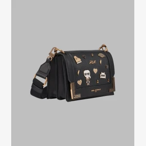 KARL LAGERFELD PARIS CAMILLE SHOULDER BAG - Black - Image 3