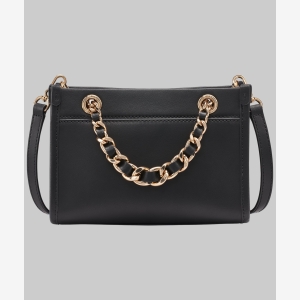 KARL LAGERFELD PARIS SAVOIE SMALL SUEDE LEATHER CROSSBODY - Black - Image 4