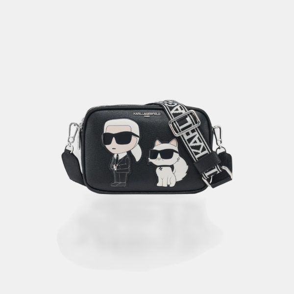 KARL LAGERFELD PARIS MAYBELLE CAMERA CROSSBODY - Black