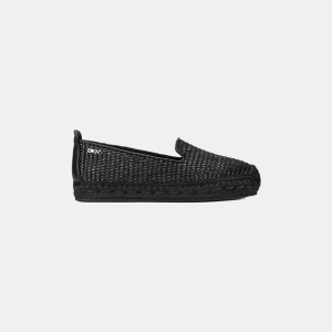 DKNY MALLANDRA RAFFIA FLAT ESPADRILLE - Black