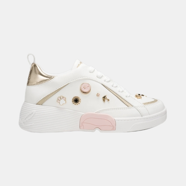 KARL LAGERFELD PARIS MINEOLA SNEAKER WITH PINS - White