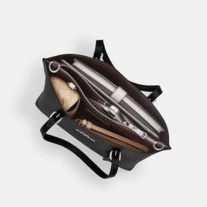 Coach Mollie Tote Bag 25 - Silver/Black (CV966) - Image 6