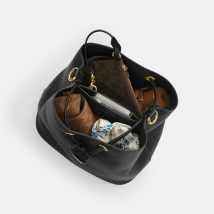 Coach Rowan Bucket Bag - Gold/Black - Image 7