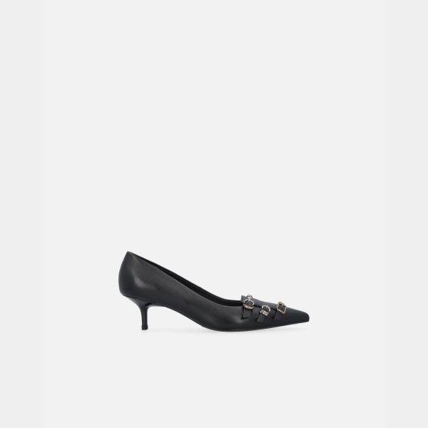 Pinko Low leather pumps with straps and studs