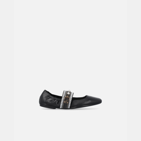 Pinko Nappa leather ballerinas with jewel band