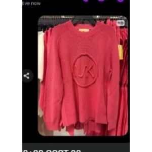 Michael Kors Knit Sweater with MK Logo - Pink - Size XL