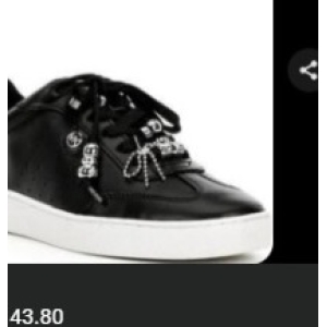 Michael Kors Scotty Leather Charm Hardware Perforated Sneakers - Black - Size 8.5 US