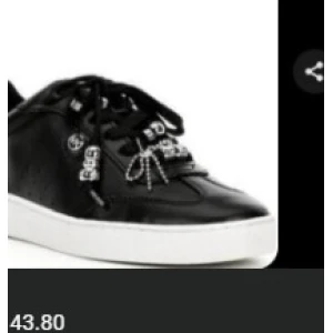 Michael Kors Scotty Leather Charm Hardware Perforated Sneakers - Black - Size 8.5 US