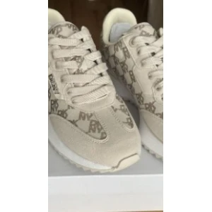 DKNY Naples Monogram Low-Top Sneakers - Beige with Monogram - Size 7US