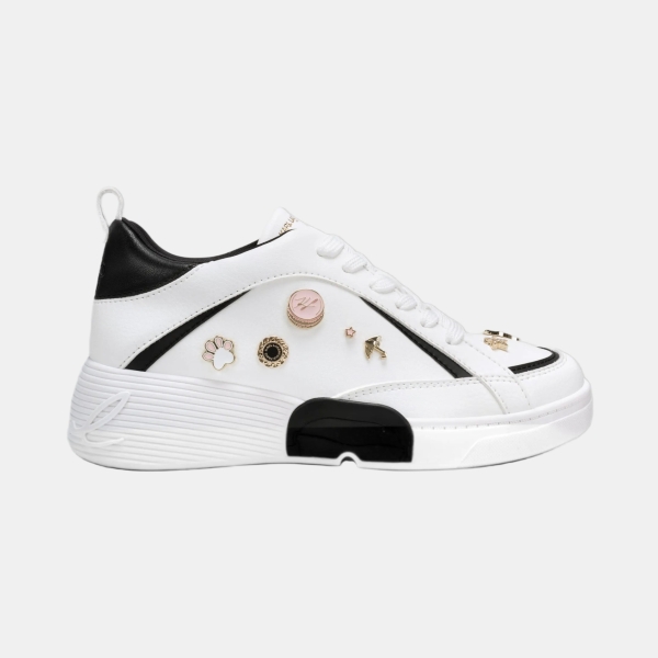 KARL LAGERFELD PARIS MINEOLA SNEAKER WITH PINS - Bright White/Black