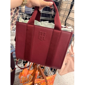 Tommy Hilfiger Oxblood Hand Bag Two Line