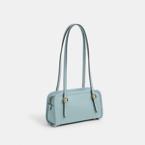 Coach Swing Zip Bag 20 - Brass/Light Blue - Image 4