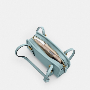 Coach Swing Zip Bag 20 - Brass/Light Blue - Image 7